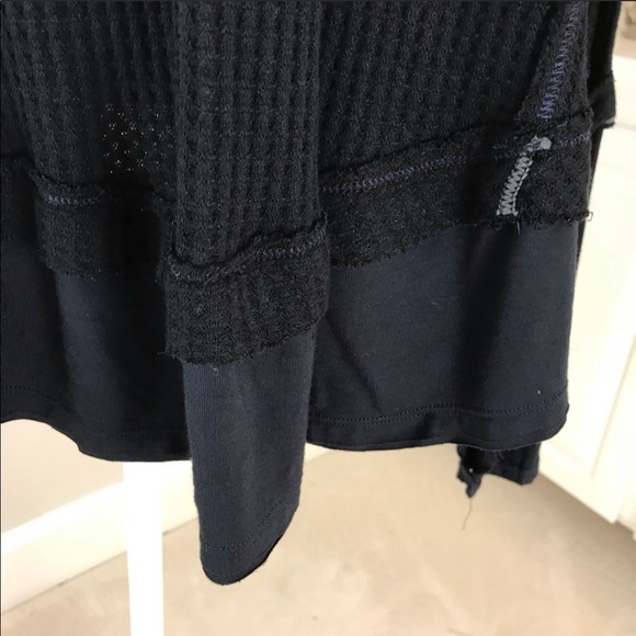 NWT Free People Laguna Black Thermal Top S - Picture 5 of 7